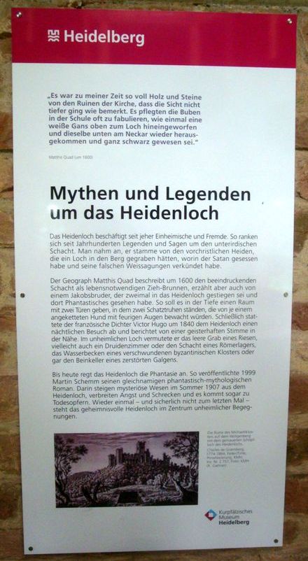 Info-Tafel 'Mythen und Legenden um das Heidenloch'